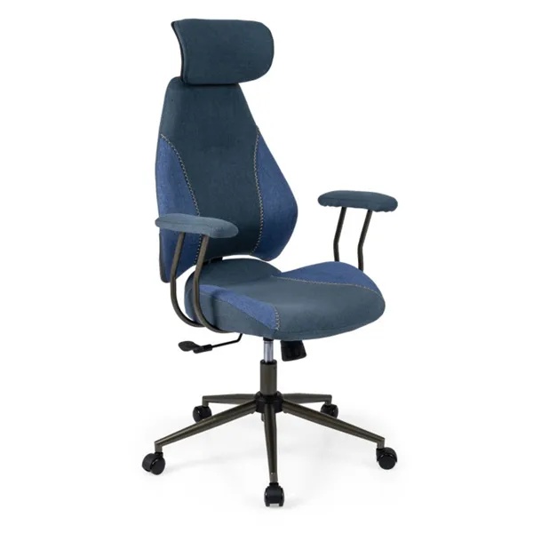 Blue Ergonomic Office Chair – Adjustable Headrest
