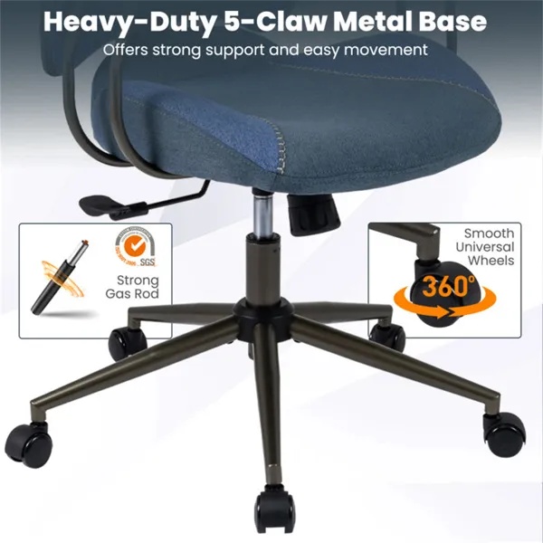 Blue Ergonomic Office Chair – Adjustable Headrest - Image 2