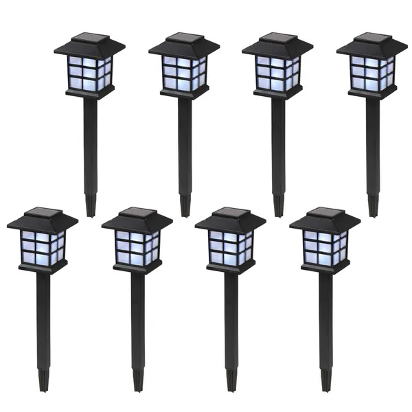 8-Pack Solar Pathway Lights - Waterproof LED