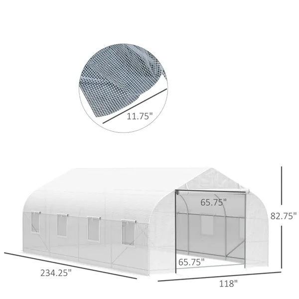19.5x9.8 Ft Outdoor Greenhouse - Portable Plant House - Image 4
