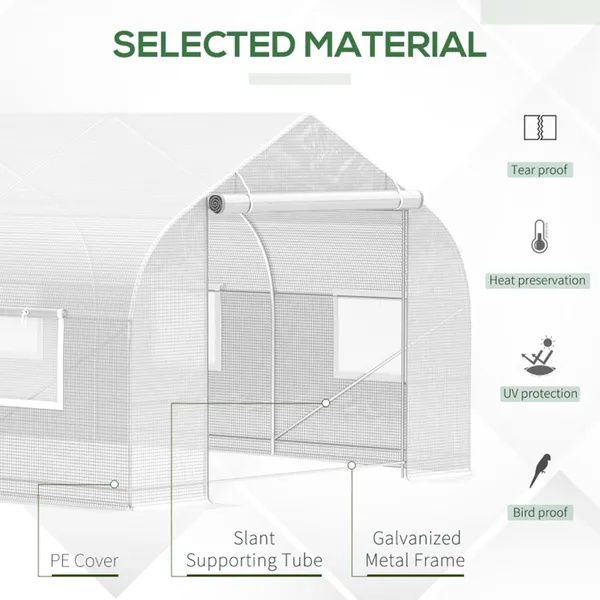 19.5x9.8 Ft Outdoor Greenhouse - Portable Plant House - Image 5