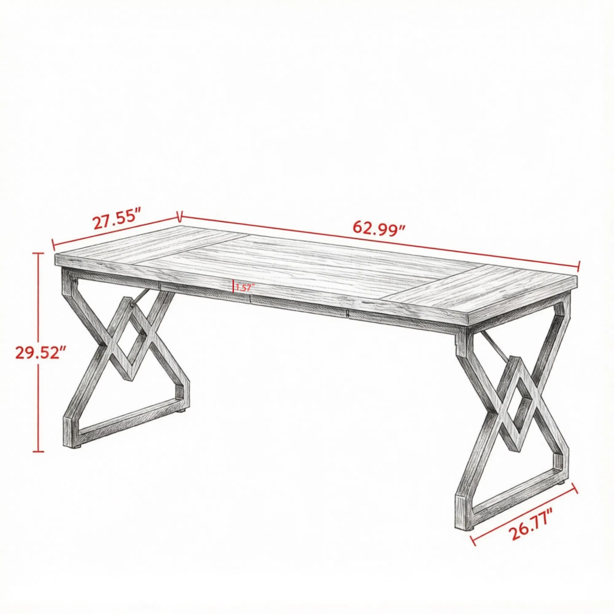 27.6" Small Office Desk - Compact Computer Desk - Image 6