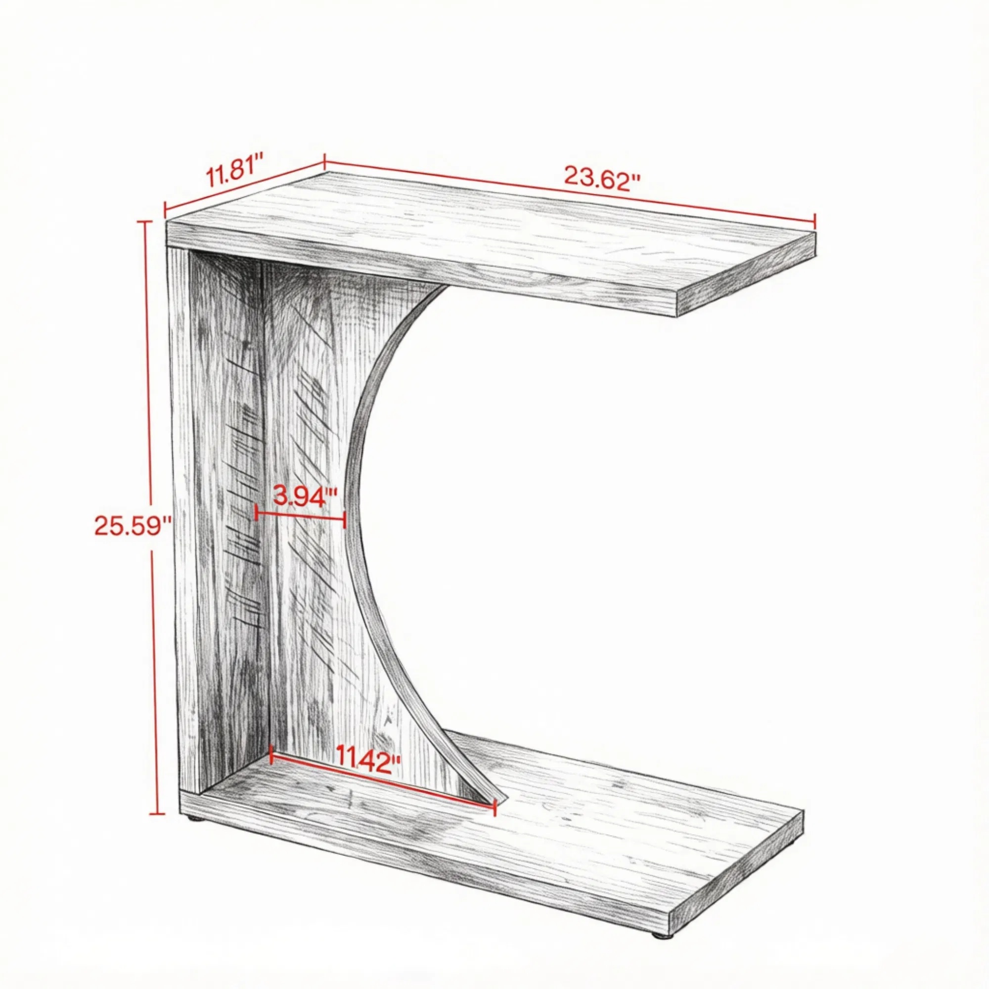 Modern End Table with Adjustable Legs and Feet for Living Room - Image 6